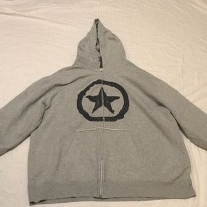 Converse Men's 3 XL Gray Zip up Hoodie